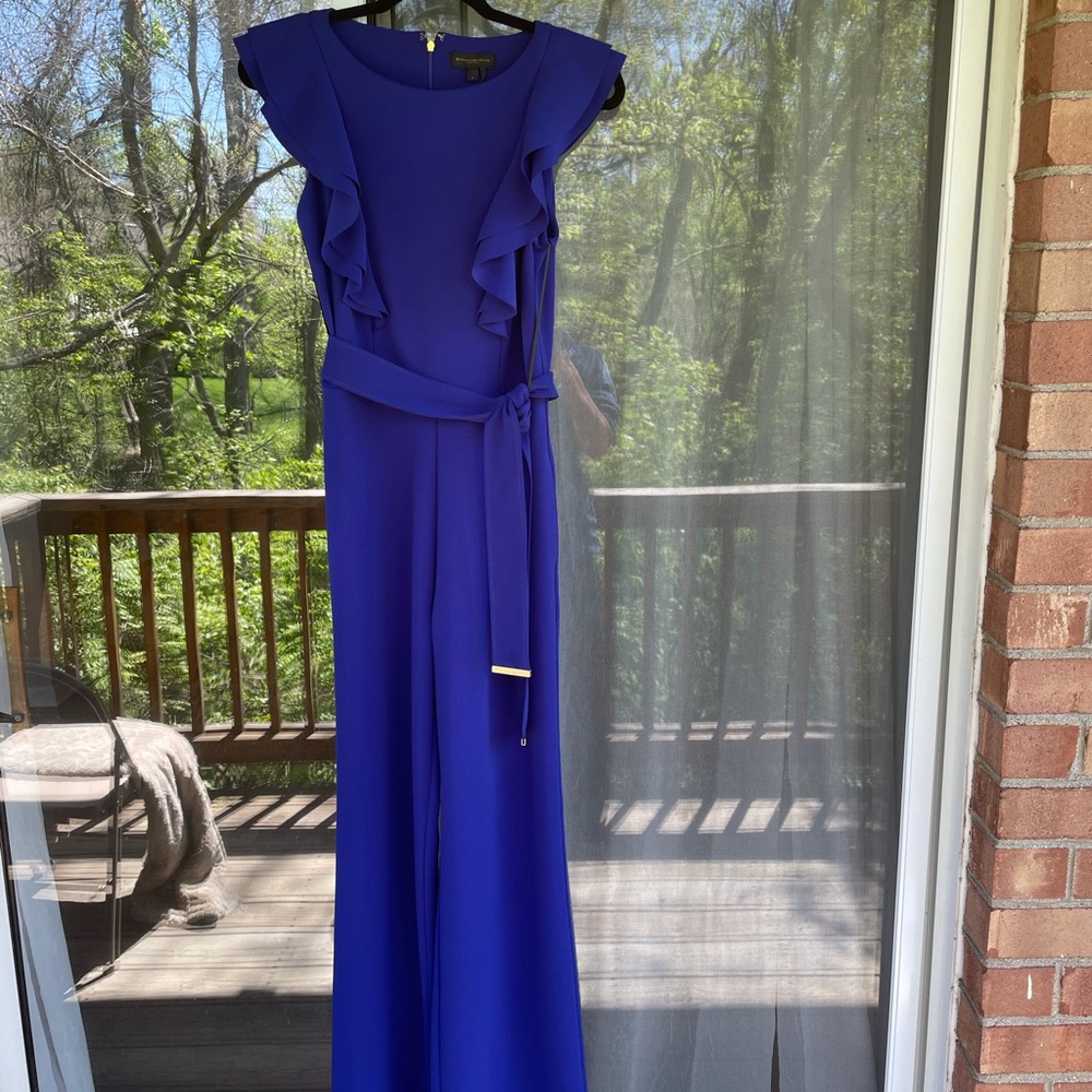 DKNY Royal Blue 
Ruffle Detail Jumpsuit